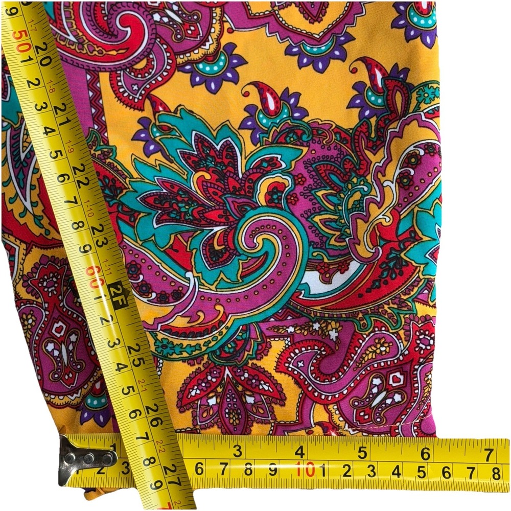 Ralph Lauren Womens 10 Multi Color Paisley Patchwork Trouser Pants Pockets Light - Picture 6 of 12